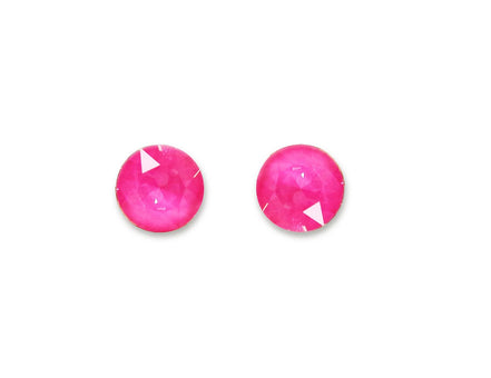 Crystal  stud earrings  electric pink