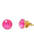 Crystal  stud earrings  electric pink