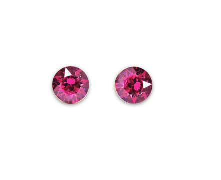 Crystal  stud earrings fuchsia pink
