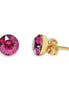 Crystal  stud earrings fuchsia pink