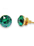 Crystal  stud earrings majestic green,yellow gold  or silver plated