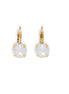 Crystal  drop earrings,white opal,18k gold plated