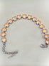 Austrian crystal  tennis bracelet light peac , rhodium silver