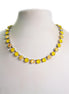 DAFFODIL GARDEN Austrian crystal tennis necklace,yellow opal shimmer