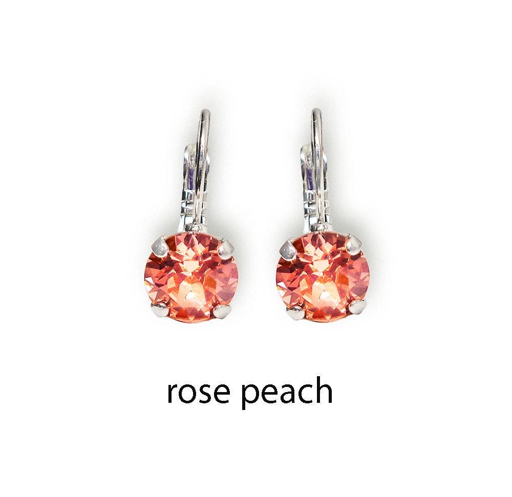 Crystal  silver plated drop earrings,choose your colour