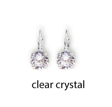 Crystal  silver plated drop earrings,choose your colour