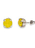 Crystal  stud earrings yellow opal,antique silver