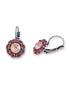 CALLA crystal floral drop earrings,padparadchsa ,light peach ,antique silver