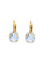 Crystal drop earrings ,clear moonlight,18k gold plated