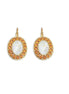 CLEMENTINE Crystal  large oval drop earrings  topaz,white,gold plated