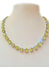 CITRUS DELIGHT Austrian crystal tennis style  necklace, citrus green shimmer