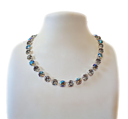 BLACK BEAUTY Austrian crystal tennis necklace, black diamond shimmer