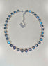 BLACK BEAUTY Austrian crystal tennis necklace, black diamond shimmer