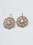 JACQUELINE crystal swirl design drop earrings,golden topaz,rhodium silver