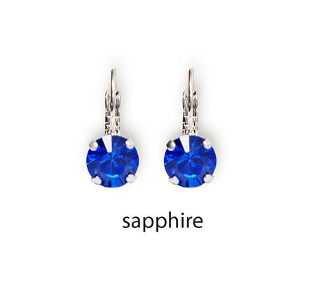 Crystal  silver plated drop earrings,choose your colour