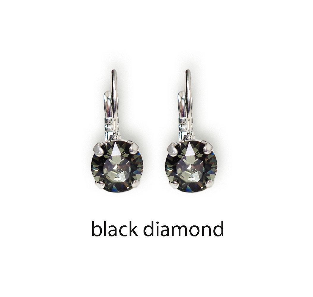 Crystal  silver plated drop earrings,choose your colour