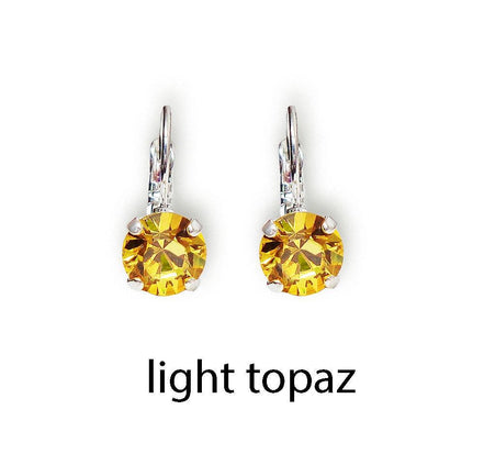 Crystal  silver plated drop earrings,choose your colour