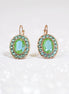 DAPHNE Crystal  large oval drop earrings peridot green, gold plated