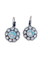 ESTELLE crystal floral drop earrings,clear crystal shimmer,antique silver