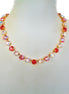 LOVE DELUXE crystal  tennis necklace clear crystal,rose peach ,yellow gold