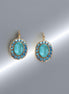 ELLERY  Crystal  large oval drop earrings mint green gold plated