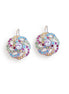 LULU crystal swirl design drop earrings,multicolour,rhodium silver