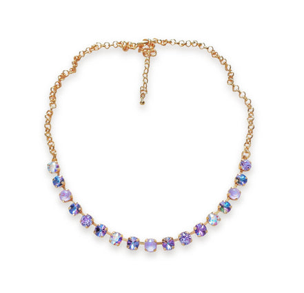 Crystal  chain necklace purple tones