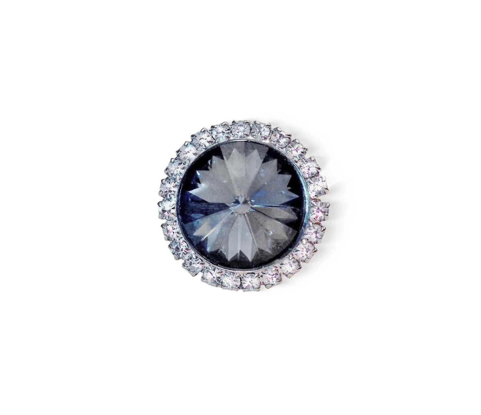 Crystal  halo round finger  ring  silver night,rhodium silver