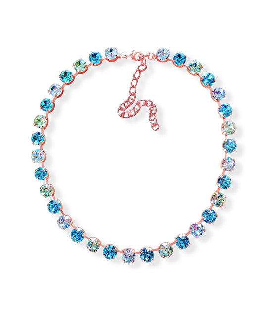 POOL PARTY crystal necklace alight blue,green,rose gold