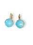 Crystal square drop earrings pacifi opal,gold plated