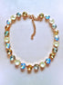 MILLER crystal rivoli tennis necklace yellow shades,yellow gold