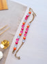 Austrian crystal  and pearls  bracelet neon pink ,neon orange,gold plated