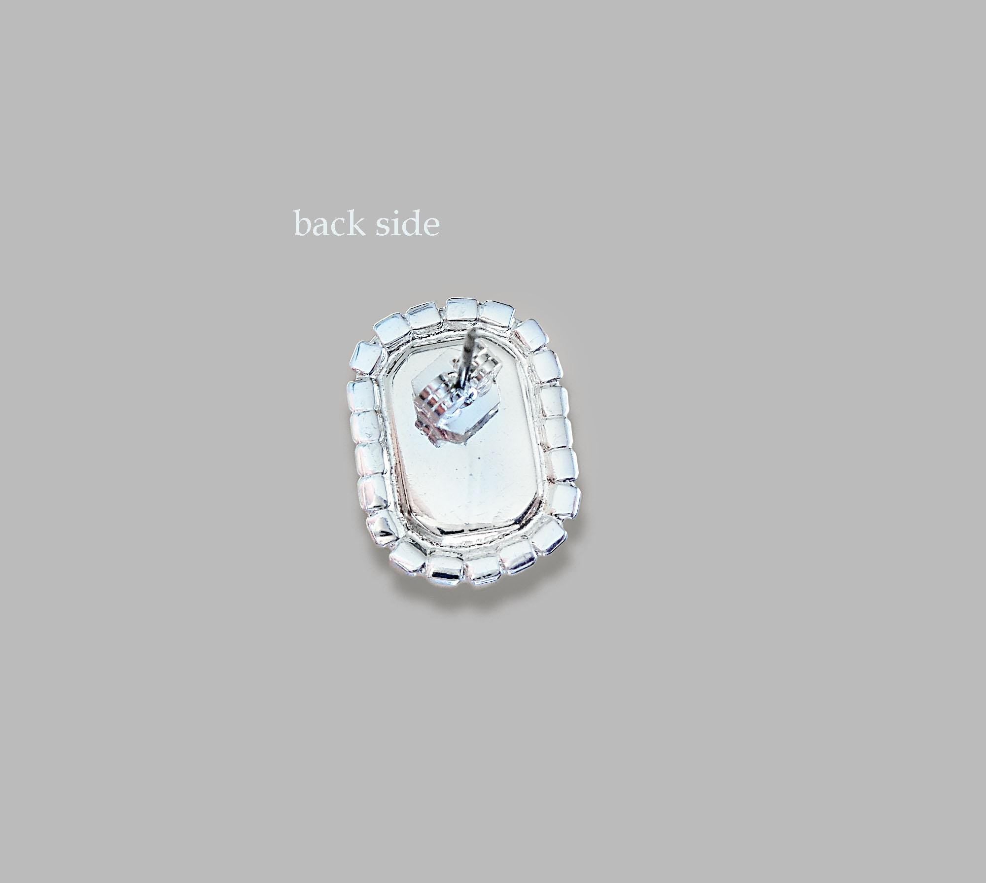 Crystal  halo stud earrings  tanzanite, aquamarine ,silver plated