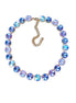 CYRUS crystal rivoli tennis necklace purple shades,yellow gold