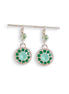 BARRY, Crystal  floral dangle  drop earrings mint green,silver plated