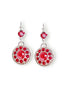 MARGOT, Crystal floral  drop earrings light siam,bright silver
