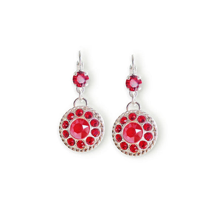 MARGOT, Crystal floral  drop earrings light siam,bright silver