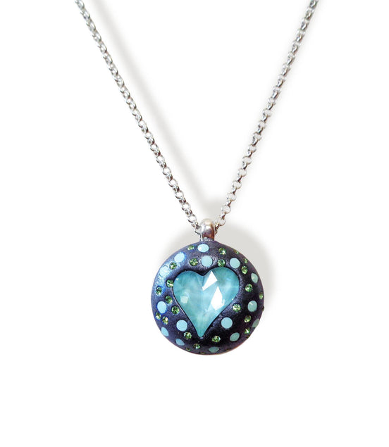LULU,Crystal pendant necklace,mint green sweetheart