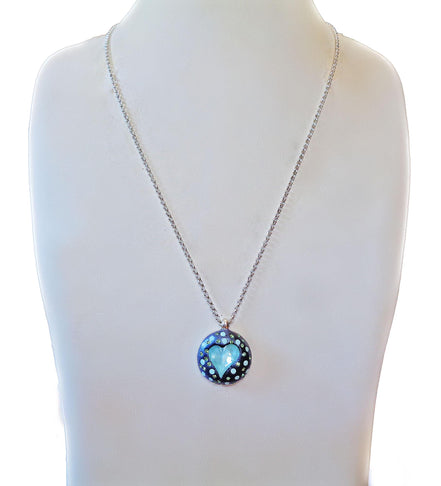 LULU,Crystal pendant necklace,mint green sweetheart