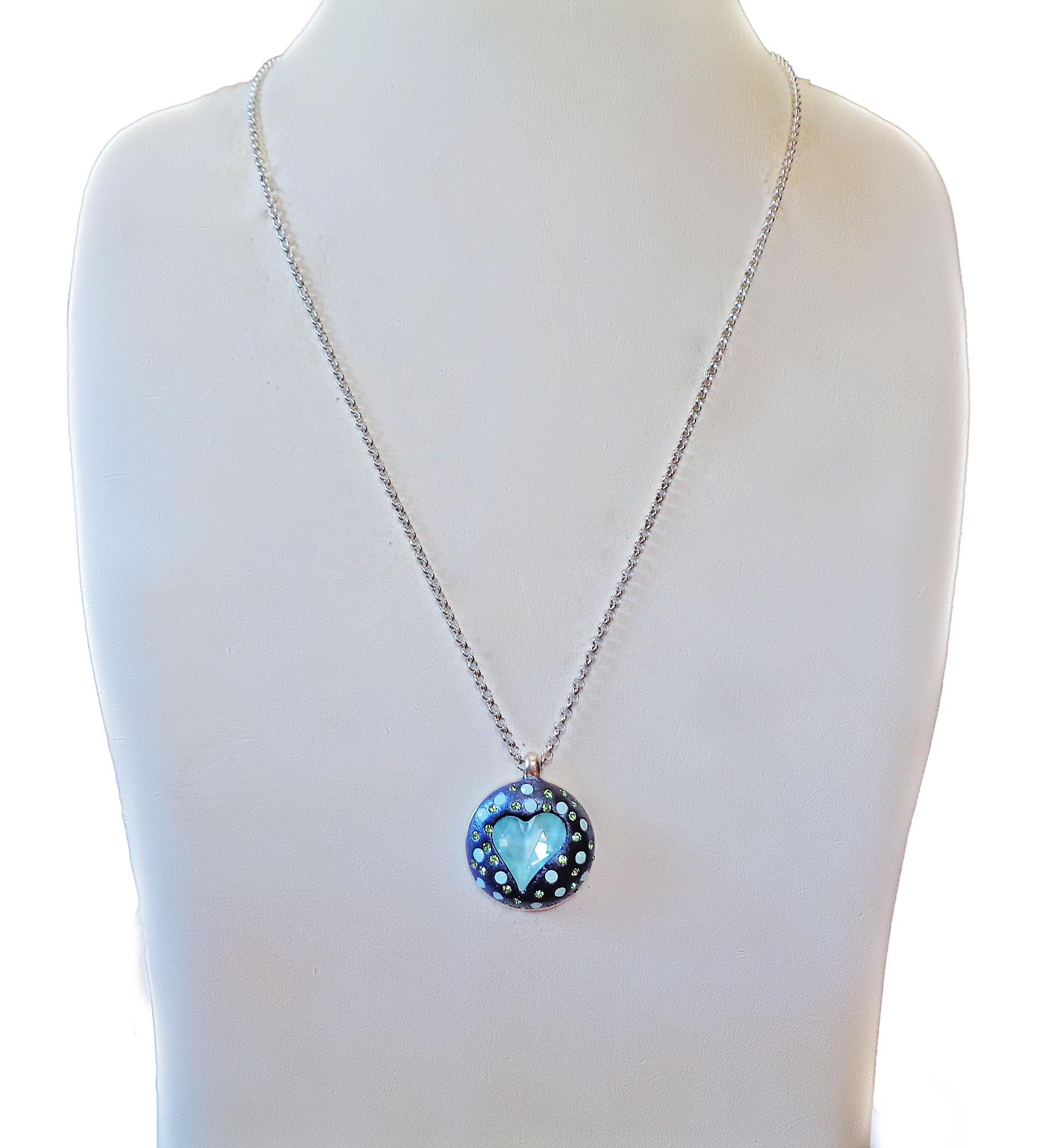 LULU,Crystal pendant necklace,mint green sweetheart