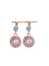 SYLVIA Crystal  floral dangle  drop earrings aquamarine,rose gold plated