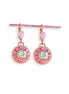 ASHLEY,  Crystal floral  drop earrings light rose,chrysolite,rose gold