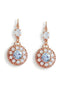 BLANCHE,Crystal  floral dangle  drop earrings white opal,rose gold plated