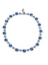 Mixed  style crystal necklace denim blue  ,antique silver