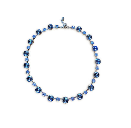 Mixed  style crystal necklace denim blue  ,antique silver
