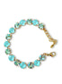 Crystal tennis bracelet  mint green,chrysolite,yellow gold
