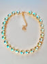 Austrian crystal 12mm rivoli tennis style necklace luminous green