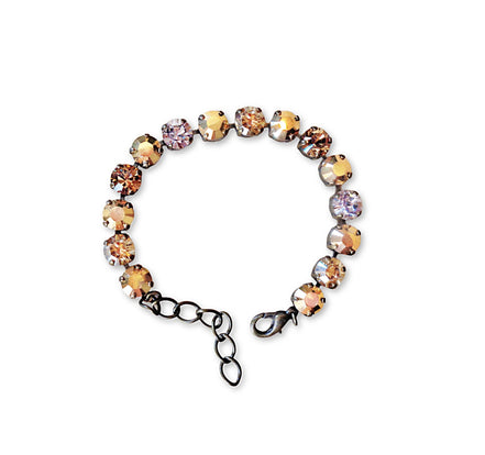 GOLD N BROWN crystal tennis bracelet gold aurum and brown