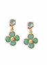 Aventurine and crystal, light green,floral drop earrings