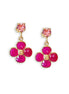 Chalcedony and crystal  light rose floral drop earrings